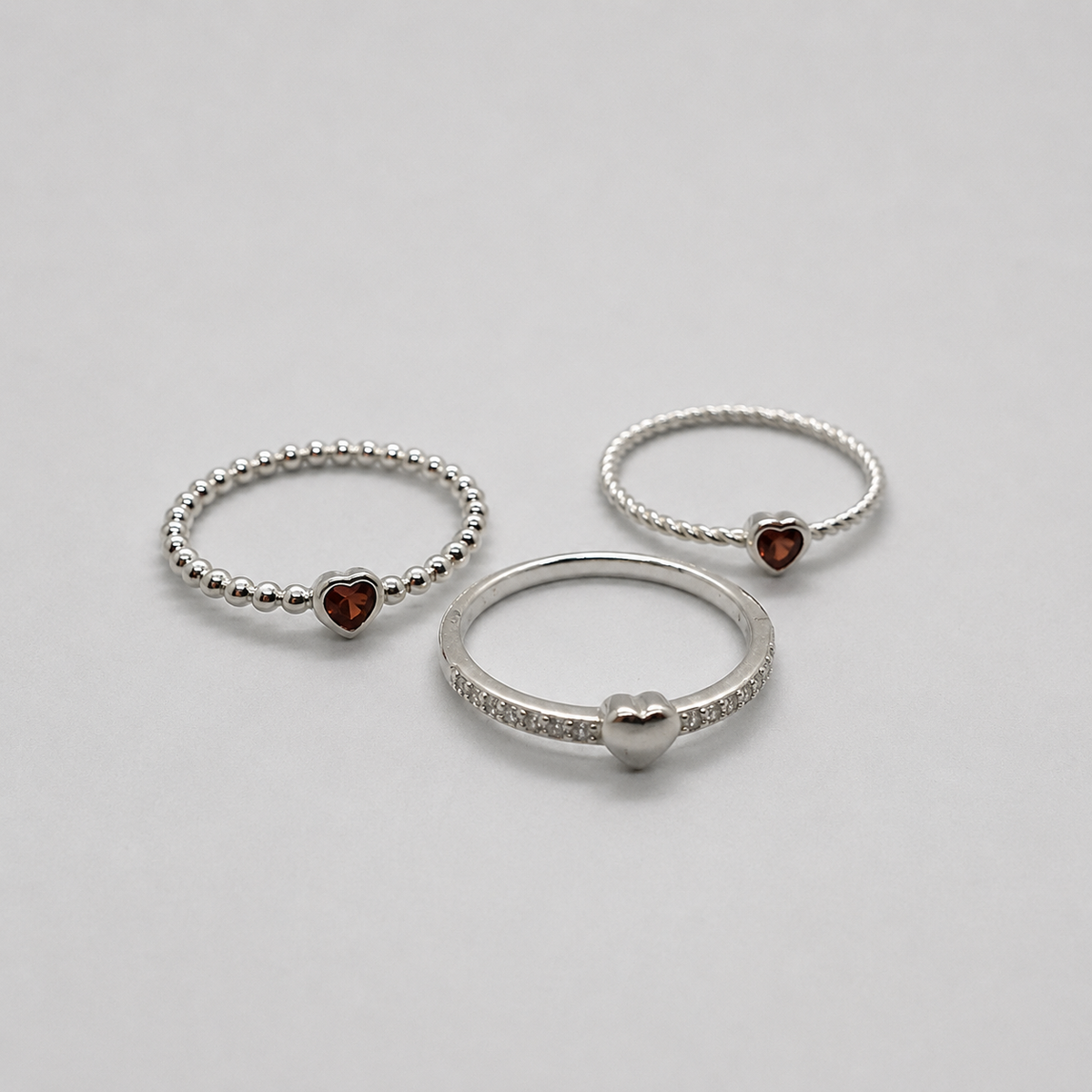 Anillos Corazón Granate